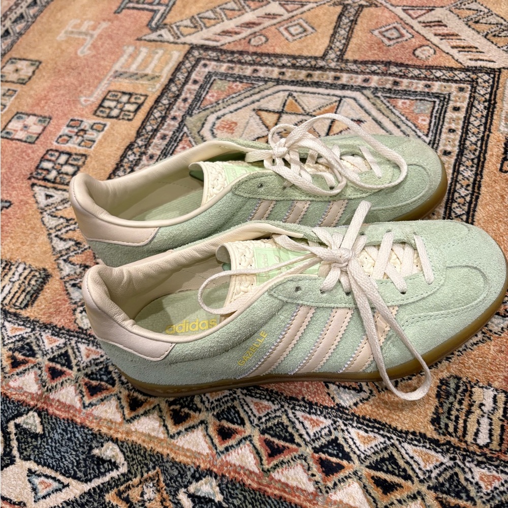 Adidas Women's Mint and Cream Sneakers